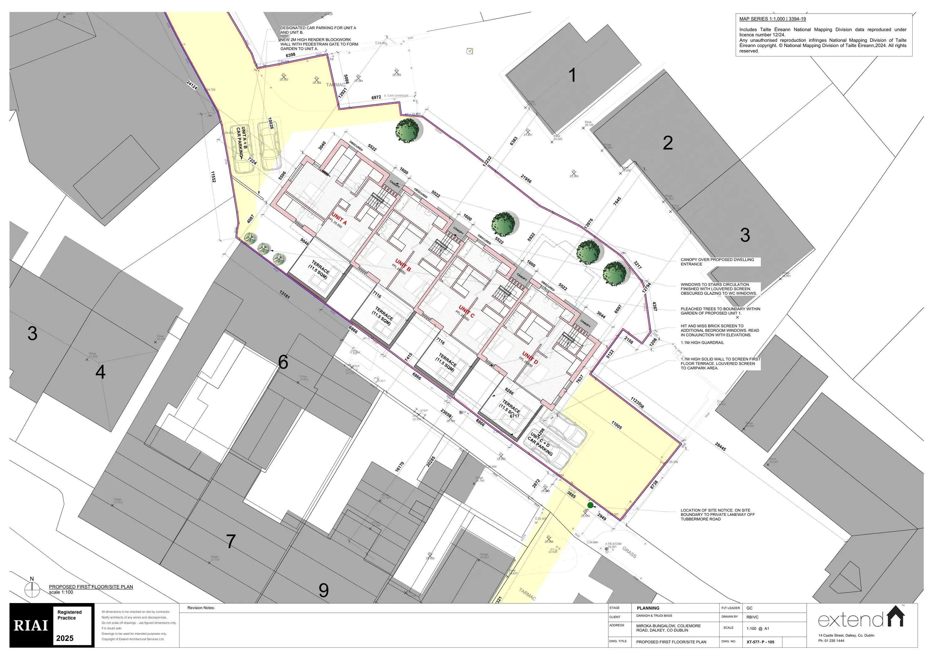 Approved first-floor plan for all four Coliemore Terrace residences