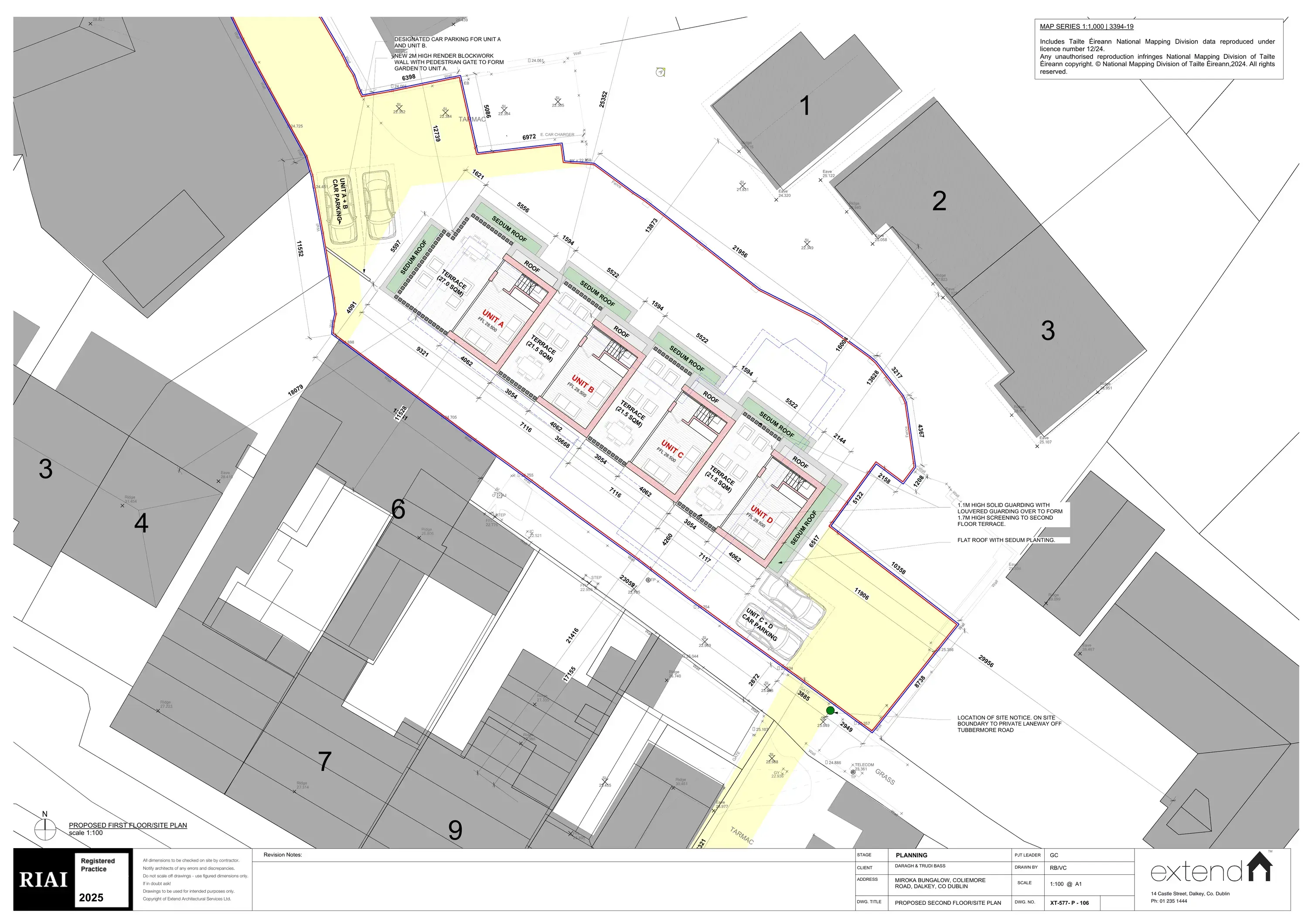 Approved second-floor plan for all four Coliemore Terrace residences